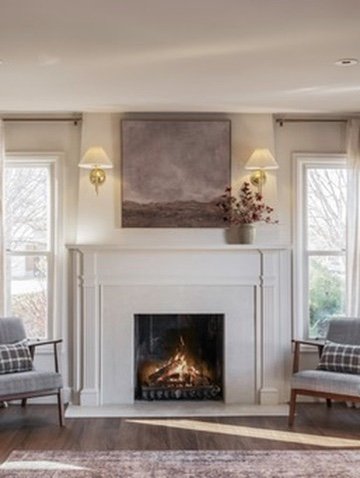 Custom carved stone mantel fireplace
